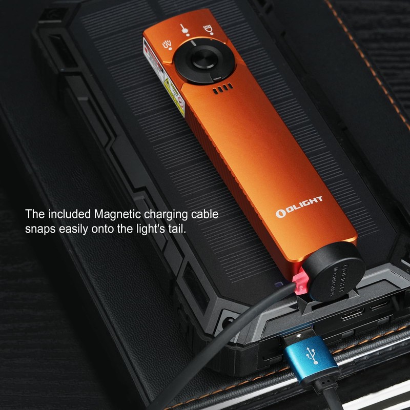 OLIGHT Arkfeld Pro Rechargeable EDC Flat Flashlight with Green Beam,