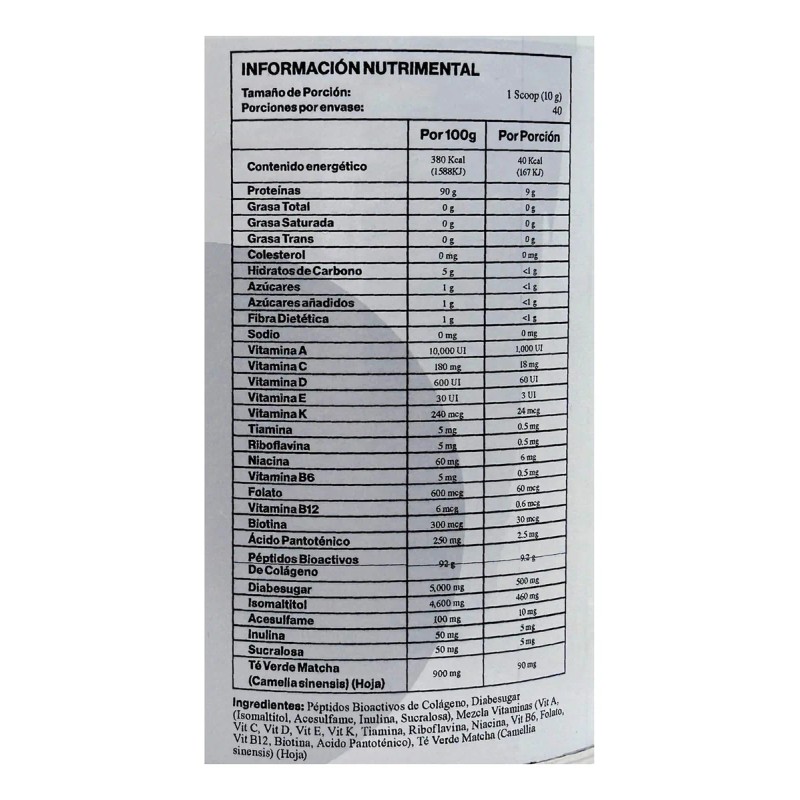 Péptidos De Colágeno Biotina 400 G Matcha G-prot