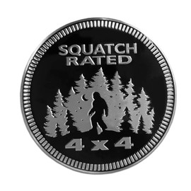 Tecledsn Squatch Badge Rated Car Emblem, Car Exterior Emblems Badge, 4 x 4 Metal Automotive Badge, 3D Round Metal Car Badges Emblems Car Badge Decals Stickers for Vehicle Decorations (SQUATCH RATED-A)