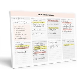 Betterday Studio - My Weekly Planner Pad, Planner for Organisation, Undated 52 Weeks Planner, To Do List, Weekly Planner A4 Notepad for Scheduling & Productivity, Weekly Desk Planner for Professionals
