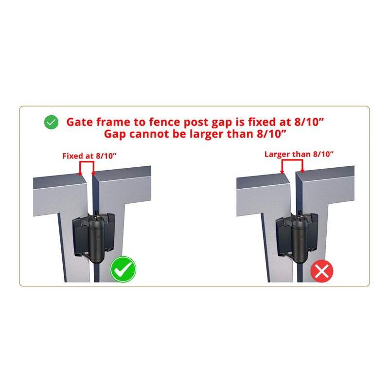 D&D Technologies TCA1L2S3WTS TruClose Regular Duty Gate Hinges, for Self