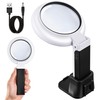 JARLINK Magnifying Glass with Light and Stand, 3 Modes Foldable