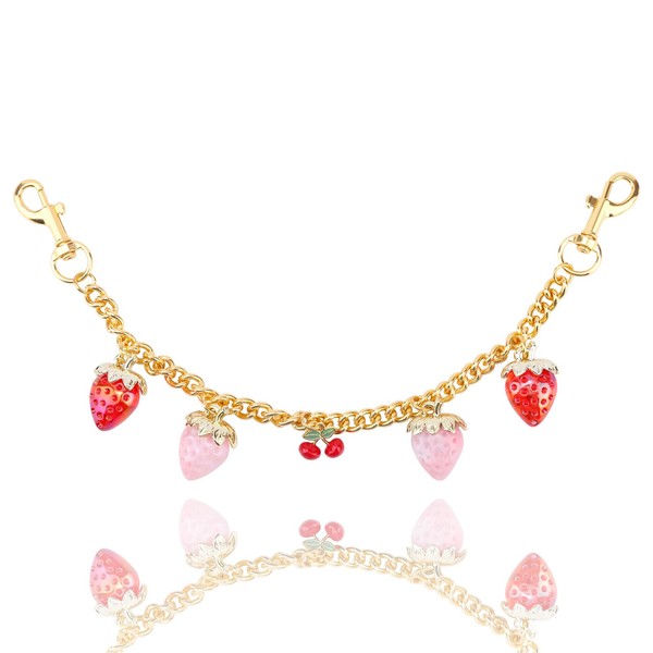 Mikovivi Cherry Keychain, Strawberry Gold Bags Chain Cherry Bag Charm