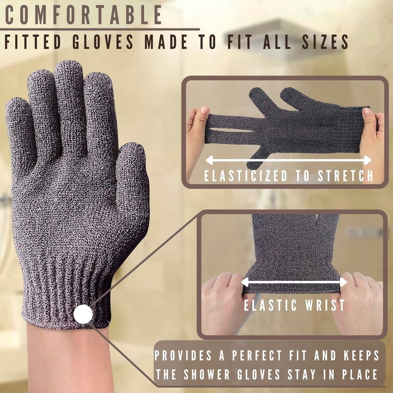 Kotomoda Sphynx Hairless Cats Carbonized Bamboo Bath Exfoliating Gloves Charcoal