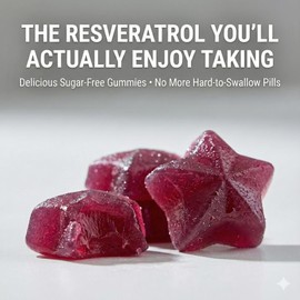 CogniTune Resveratrol Gummies 1500mg - Sugar Free Longevity Gummies for Women & Men - Antioxidant Supplement for Heart Brain Immune Support