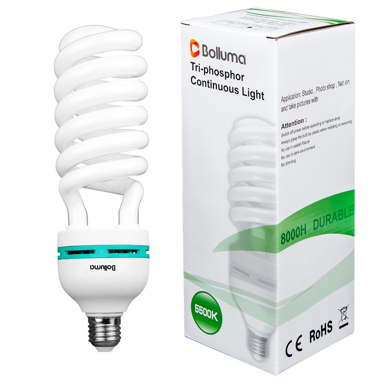 BOLLUMA Photography Daylight White E27 Lighting Lamp Softbox Bulbs 50W