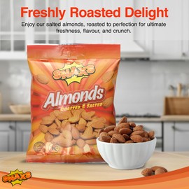 Snaxs Roasted Almond Nuts 180g - Salted Nuts with Fibre, Protein, and Minerals - Healthy Kosher Almonds Ideal for Snacking