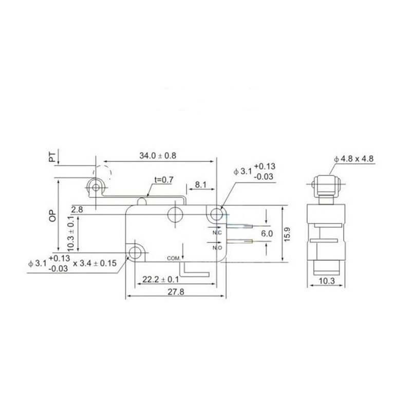 ONECM 1PCS V-15-1C25 15A Micro Limit Switch Push Button SPDT