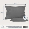 Dreamzie Pillowcase, 40 x 80 cm, Anthracite, Set of 2,