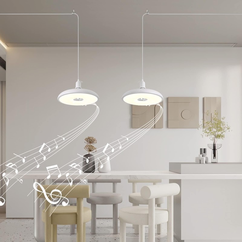 HOREVO Plug-in Pendant Light with Remote Control, Bluetooth Speaker, and