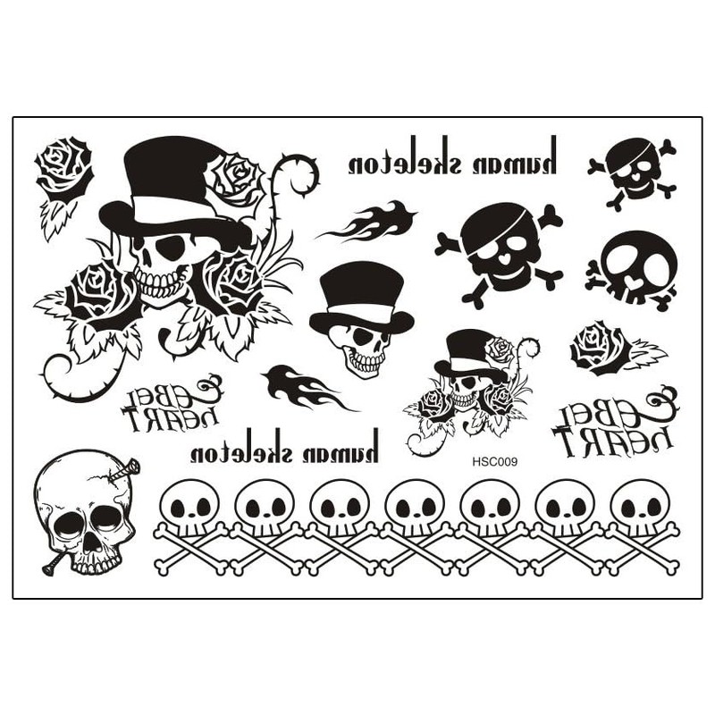 HSC009 114 Temporary Spider Scorpion Ants Bat Skull Tattoos 2