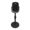 Antique Microphone Decor with Stand Black Realistic Lightweight Retro Microphone
