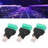 3Pcs RJ45 Screw Terminal Adapter RJ45 Female Thread to 8