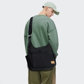 MYHOZEE Canvas Messenger Bag Large Hobo Bag - Cross Body Bag Purses with Multiple Pockets Zipper Crossbody Shoulder Tote Bag for Women and Men Aesthetic for Travel - Army Green