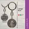 Lunexus Benedict Silver Keyring - Blessed - St Benedict Medal