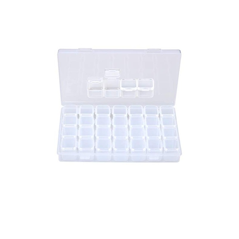 Qoosea 28 Grids Diamond Embroidery Box, Diamond Storage Box Beads
