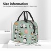 JIMOWANG Panda Portable Lunch Bag Compact Tote Bag Reusable Lunch