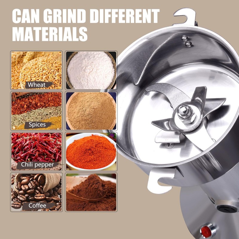 Grain Grinder Mill 250g Electric Stainless Steel Grain Grinder 1480W