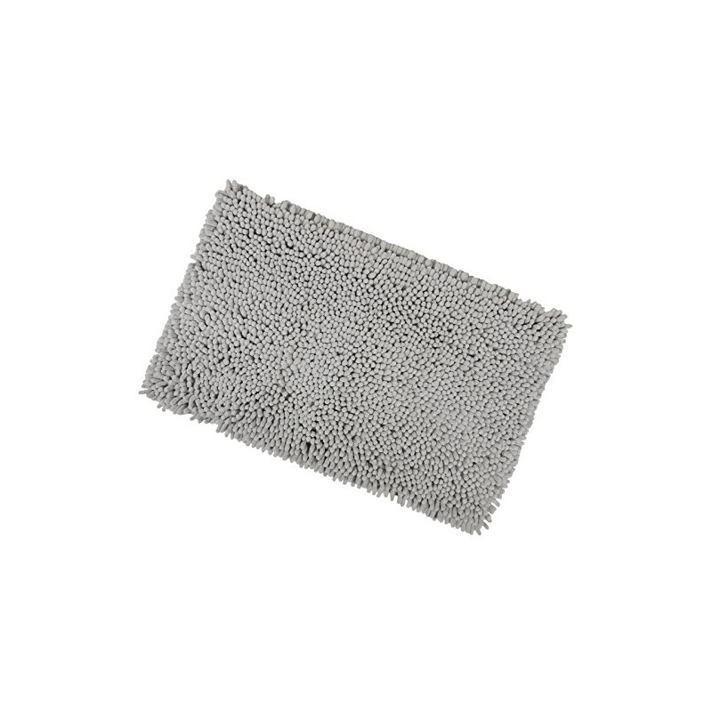 Grey Shaggy Microfibre Bathroom Shower Bath Mat Rug Non-Slip Backing