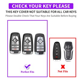 QBUC 2PCS for Ford Key Fob Cover with Keychain Soft Silicone Protection Compatible with 2017-2026 F150 F250 F350 F450 F550 F650 F750 5-Buttons (Black+Pink)