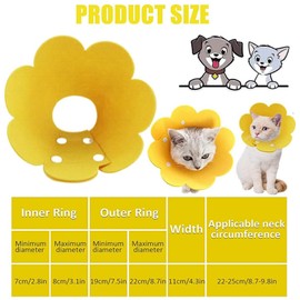 Pet collar Cat rehabilitation soft collar used to prevent cats from biting and licking injured or surgical sites Rehabilitation collar (Yellow, M)