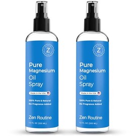 Pure Magnesium Oil Spray 12oz (2 Pack) – Organic USP Grade Magnesium Spray, Topical Magnesium Glycinate, Magnesium Oil for Feet, Body, Muscles & Leg Cramps – Made in The USA