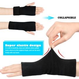 Jinlaili Soft Half Finger Gloves Winter Knit Gloves, Warm Wrist Fingerless Gloves with Thumb Hole, Women Arm Gloves, Arm Warmer Fingerless Gloves Black, Warm Winter Gloves for Women Men