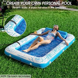 Jasonwell - Flotador inflable para piscina, 4 en 1, almohadilla para tomar sol para adultos, relajarse en la piscina, flotador lleno de juguetes de ag