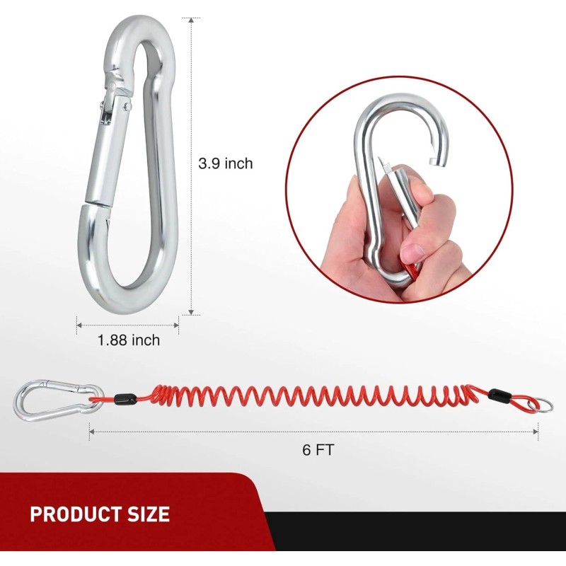 Nilight Trailer Breakaway Switch with 6FT Heavy Duty Stainless Steel