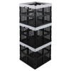 Kekow 22 L Plastic Collapsible Crate, 3 Pack Plastic Stackable