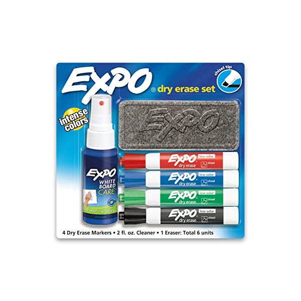 Expo Low Odor Dry Erase Marker Set with White Board