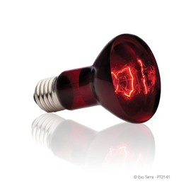 GEX EXOTERRA PT2141 Heat Glow Infrared Irradiated Spot Lamp, 50 W, Red Light, Lizards, Tortoises, Day and Night Use