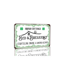 KanaAt Irish Cottage Tin Sign Bed Breakfast Vintage St Patricks Day Lucky Home Art Wall Decor for Front Door Farmhouse Restaurants Cafes Bars 8x12 inch, SDF-L202