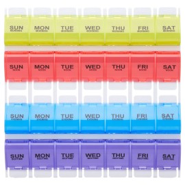 Equate 4-A-Day Weekly Large Pill Planner, Easy Open Pill Organizer