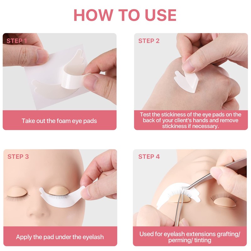 Pretty memory 100 Pairs Foam Eye Pads for Lash Extensions,