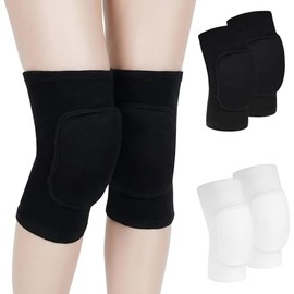 Sucrain 2 Pairs Knee Pads, Soft Breathable Knee Pads for Men Women Knees Protective, Knee Brace for Volleyball Football Basketball Cheerleading Dance 
