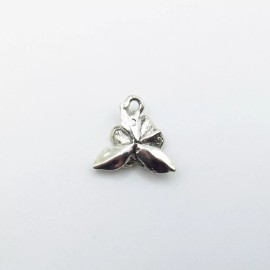 Unbranded Hibiscus Flower - Lead Free Silver Color Pewter Charm 15mm x 15mm