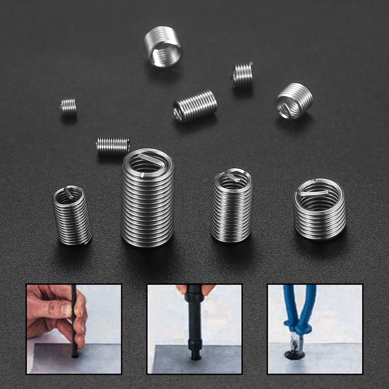 200 Pcs Helicoil Thread Repair Insert Kit, Self Tapping Thread