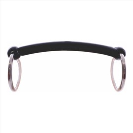 AK Loose Ring Flexible Rubber Mullen Mouth Loose Ring Snaffle Horse Bit AKRS-102644 (Silver, 5.00'')