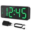 KWANWA Digital Alarm Clock with Large LED Display, Brightness Adjustable,