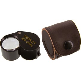 Ade Advanced Optics 2021TB 20x by 21 mm Triplet Professional Jewelers Loupe, Black with Leather Case
