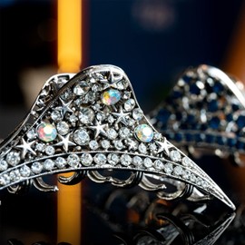 LINXUXIE Metal Claw Hair Clips For Women and Girls Lightweight Retro Style With Sparkly Glitter Rhinestones Banana Jaw Hair Clamps Strong Hold Nonslip Hair Accessories