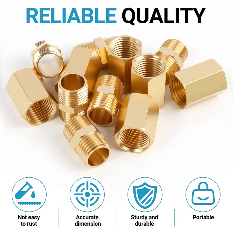 12 pieces 1/4 inch to 1/4 inch internal and external