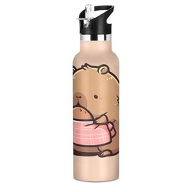 StarSpeed - Botella de acero inoxidable aislada de 32 onzas, doble pared, con tapa de popote y boquilla, ideal para deportes y viajes