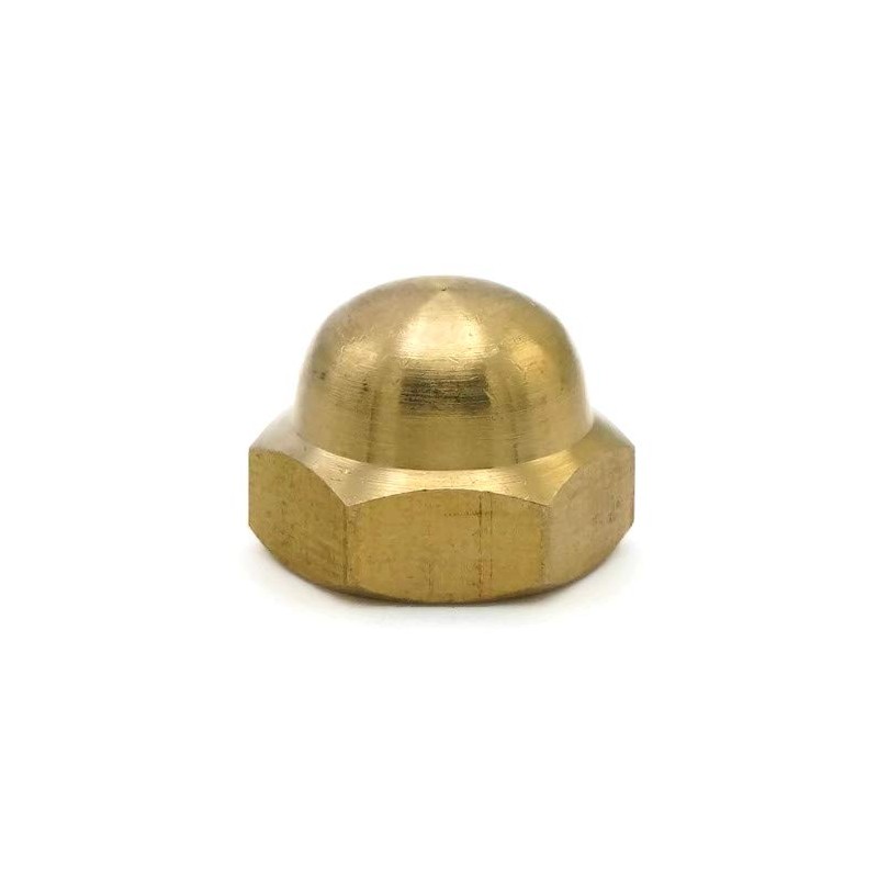 Cap Nuts Brass - #12/24 (3/8" Flats x 11/32" Height)