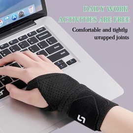 WHYCNJL Pack of 1 Fitness Wrist Bandages for Right / Left, Wrist Support for Men and Women for Tendonitis, Compression Wrist Guards for Weight Sports