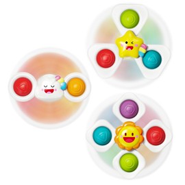 SpringFlower Suction Cup Spinner Toys, Baby Toys 6 12 18 Months Boy Girl, Sensory Toys Bath Toys Travel Table Toy for Toddlers, Birthday Baby Gifts for 1 2 3 Year Old Toddler