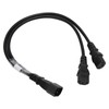 Single C14 to Dual 5 15R C13 Cord Short Power