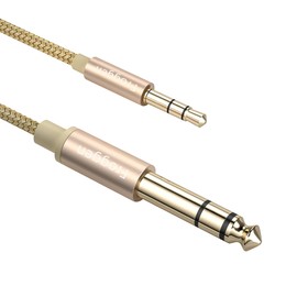 Froggen 3.5 mm to 6.35 mm Aux Audio Cable 6.35 Male to 3.5 TRS Male Stereo Auxiliary Jack Instrument Cable for Bass Amplifier, Guitar, Piano, Speaker, HiFi System, Recorder, Mixer