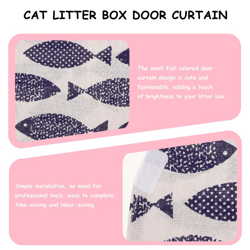 Kisangel Cat Litter Box Curtain, Self Cleaning Litter Case Door